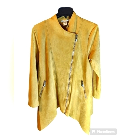 Chic Gold Asymmetrical Women's Jacket - Picture 1 of 16